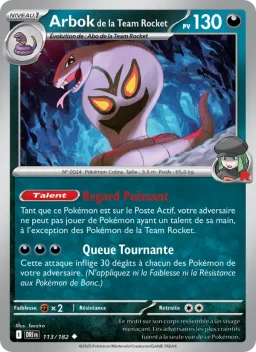 Carte Pokemon Arbok de la Team Rocket #113