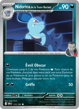 Carte Pokemon Nidorina de la Team Rocket #115