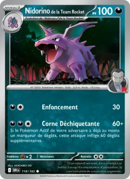 Carte Pokemon Nidorino de la Team Rocket #118