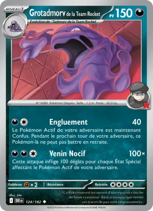 Carte Pokémon Grotadmorv de la Team Rocket 124/182 Peu Commune Rivalités Destinées