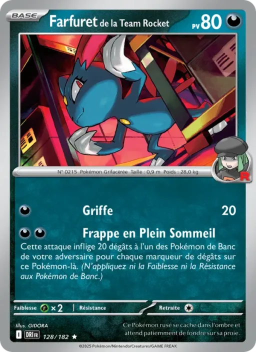 Carte Pokémon Farfuret de la Team Rocket 128/182 Rare Rivalités Destinées