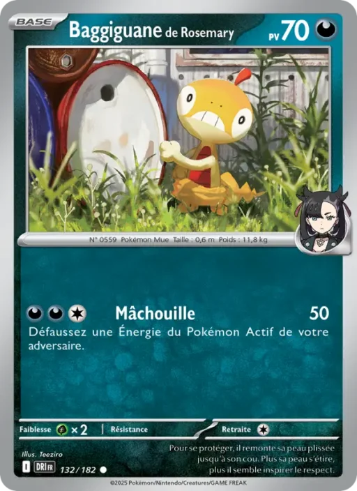 Carte Pokémon Baggiguane de Rosemary 132/182 Commune Rivalités Destinées
