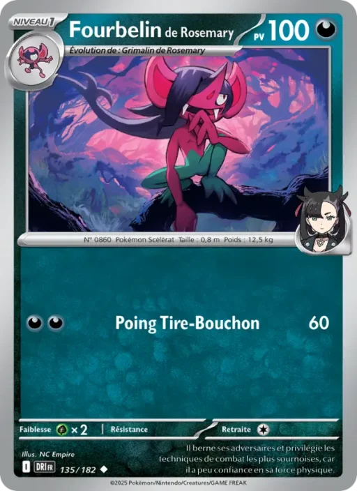 Carte Pokémon Fourbelin de Rosemary 135/182 Peu Commune Rivalités Destinées