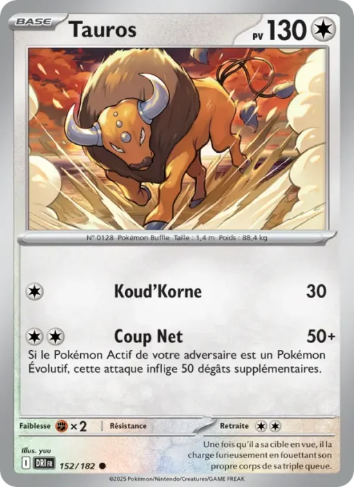 Carte Pokémon Tauros 152/182 Commune Rivalités Destinées