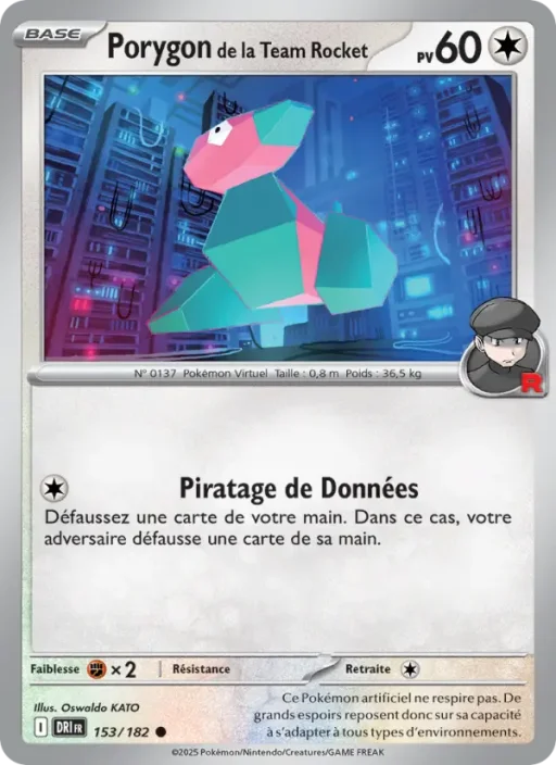 Carte Pokémon Porygon de la Team Rocket 153/182 Commune Rivalités Destinées