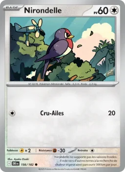 Carte Pokemon Nirondelle #156