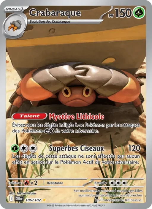 Carte Pokémon Crabaraque 186/182 Illustration rare Rivalités Destinées