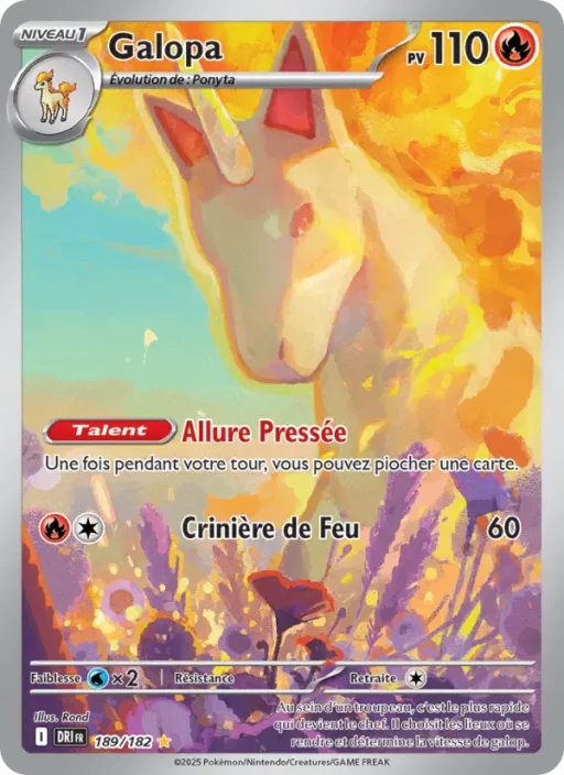 Carte Pokémon Galopa 189/182 Illustration rare Rivalités Destinées