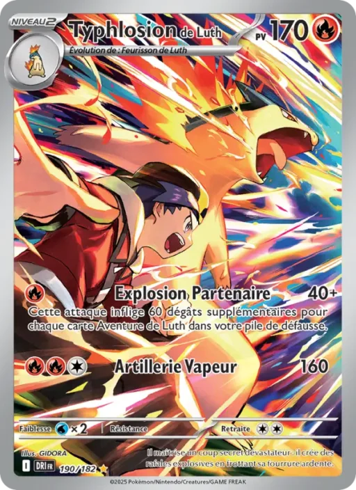Carte Pokémon Typhlosion de Luth 190/182 Illustration rare Rivalités Destinées