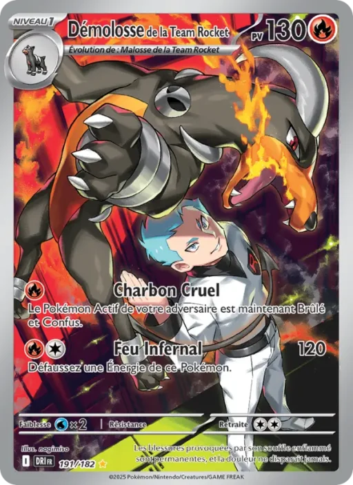 Carte Pokémon Démolosse de la Team Rocket 191/182 Illustration rare Rivalités Destinées
