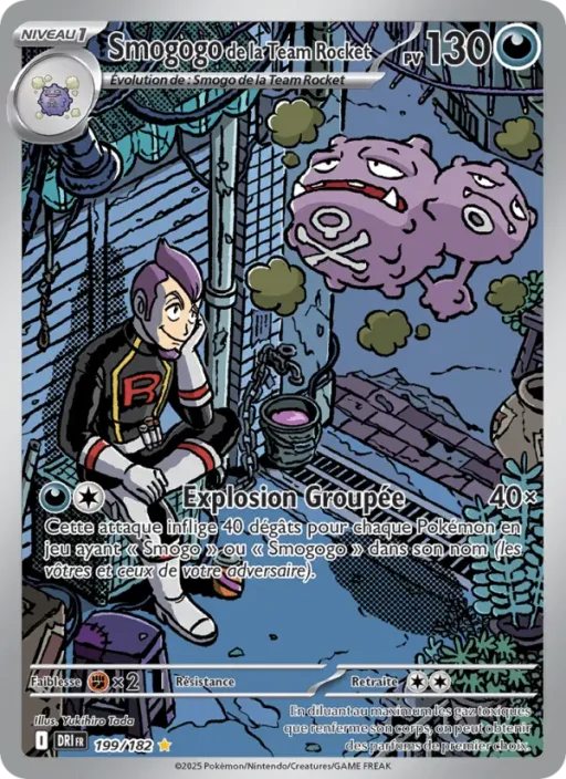 Carte Pokémon Smogogo de la Team Rocket 199/182 Illustration rare Rivalités Destinées