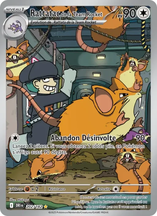 Carte Pokémon Rattatac de la Team Rocket 202/182 Illustration rare Rivalités Destinées