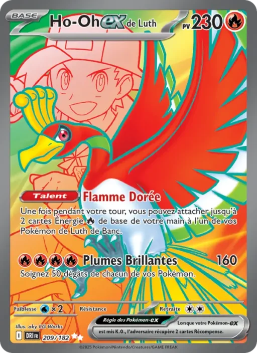 Carte Pokémon Ho-Oh-ex de Luth 209/182 Ultra Rare Rivalités Destinées