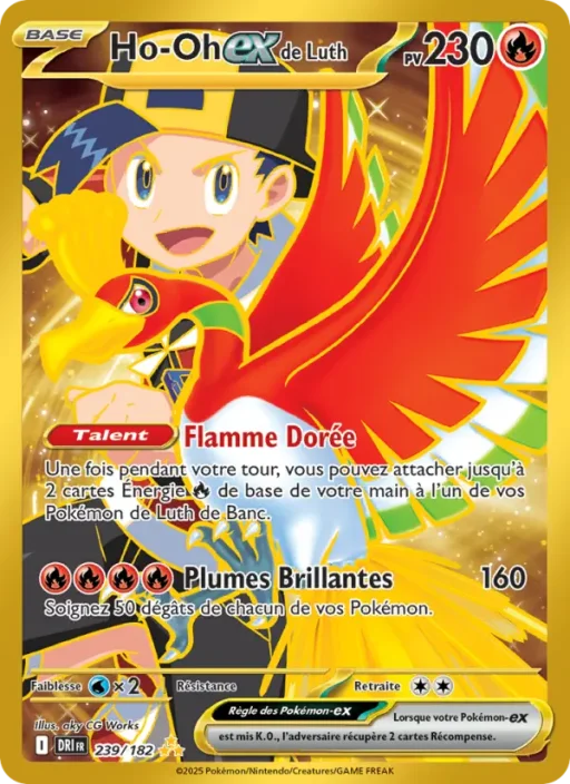 Carte Pokémon Ho-Oh-ex de Luth 239/182 Hyper rare Rivalités Destinées