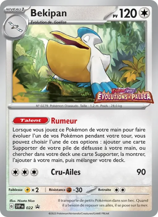 Carte Pokémon Bekipan 022 Sans Rareté SVP Black Star Promos