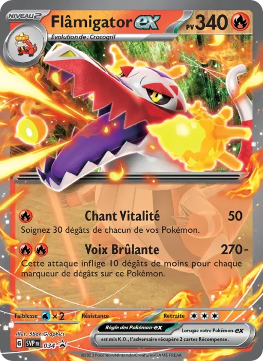 Carte Pokémon Flâmigator-ex 034 Sans Rareté SVP Black Star Promos