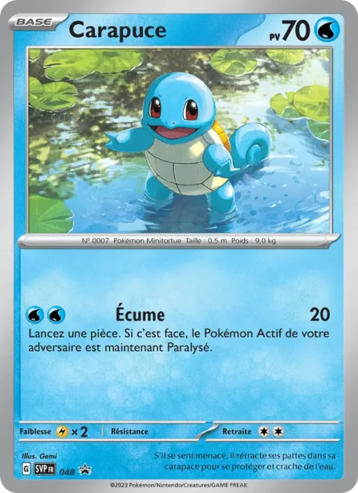 Carte Pokémon Carapuce 048 Sans Rareté SVP Black Star Promos