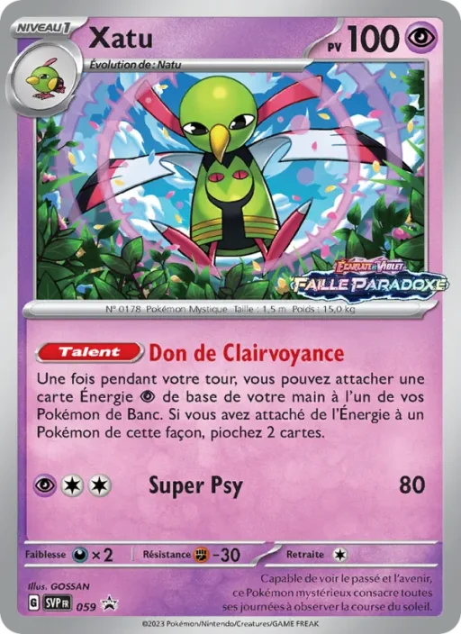 Carte Pokémon Xatu 059 Sans Rareté SVP Black Star Promos