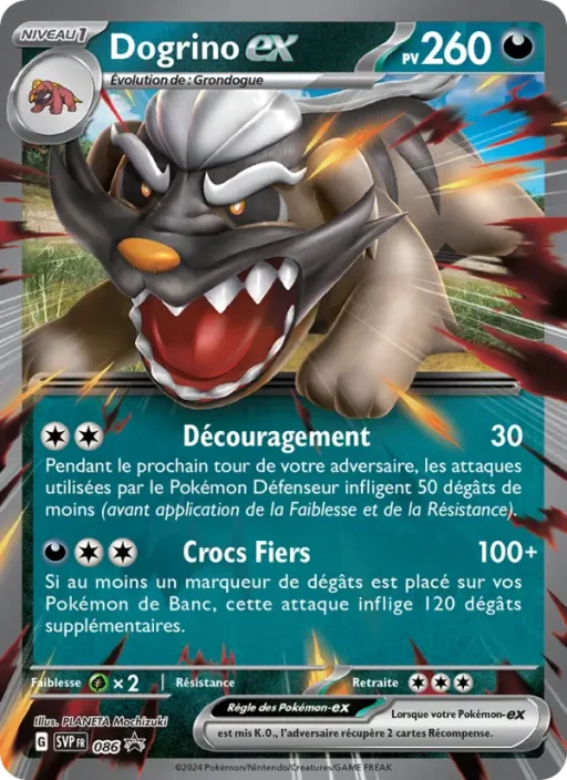 Carte Pokémon Dogrino-ex 086 Sans Rareté SVP Black Star Promos