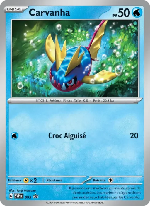Carte Pokémon Carvanha 093 Sans Rareté SVP Black Star Promos