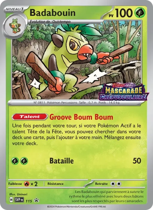 Carte Pokémon Badabouin 115 Sans Rareté SVP Black Star Promos