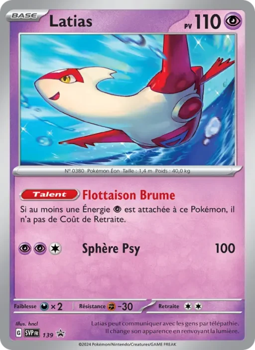 Carte Pokémon Latias 139 Sans Rareté SVP Black Star Promos