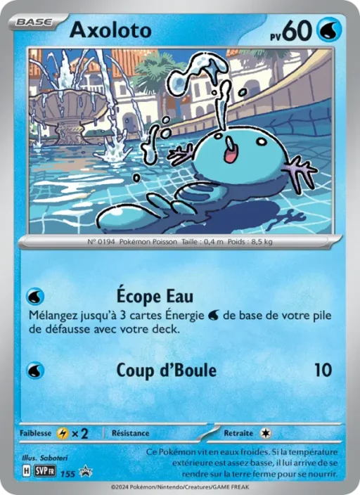 Carte Pokémon Axoloto 155 Sans Rareté SVP Black Star Promos