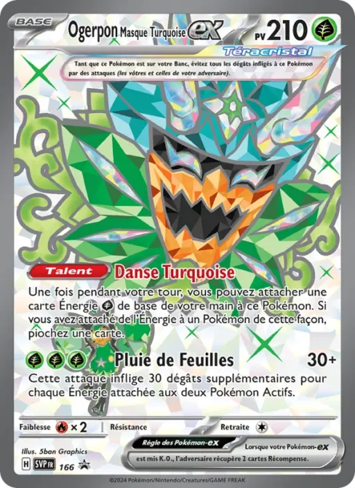 Carte Pokémon Ogerpon Masque Turquoise-ex 166 Sans Rareté SVP Black Star Promos