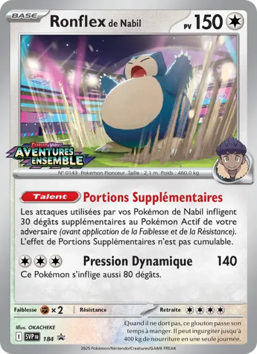 Carte Pokémon Ronflex de Nabil 184 Sans Rareté SVP Black Star Promos