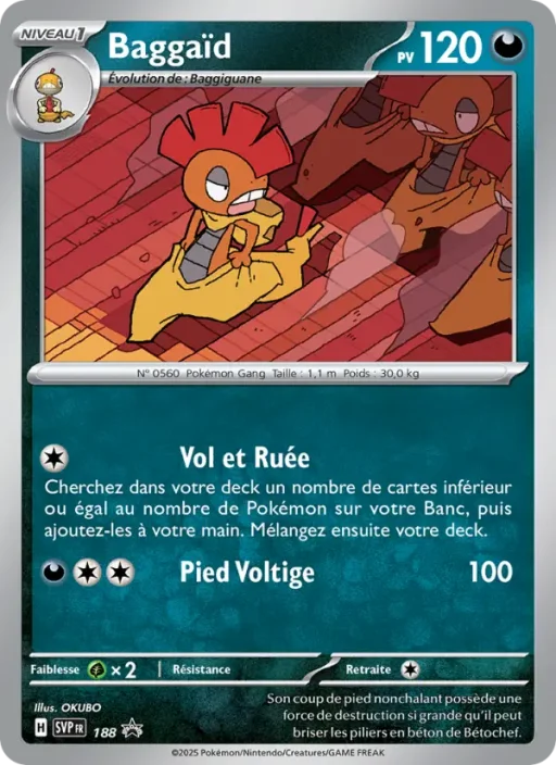 Carte Pokémon Baggaïd 188 Sans Rareté SVP Black Star Promos