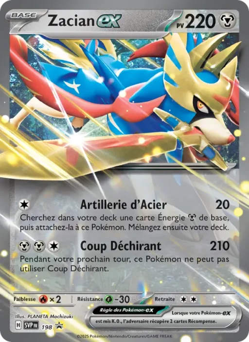 Carte Pokémon Zacian-ex 198 Sans Rareté SVP Black Star Promos