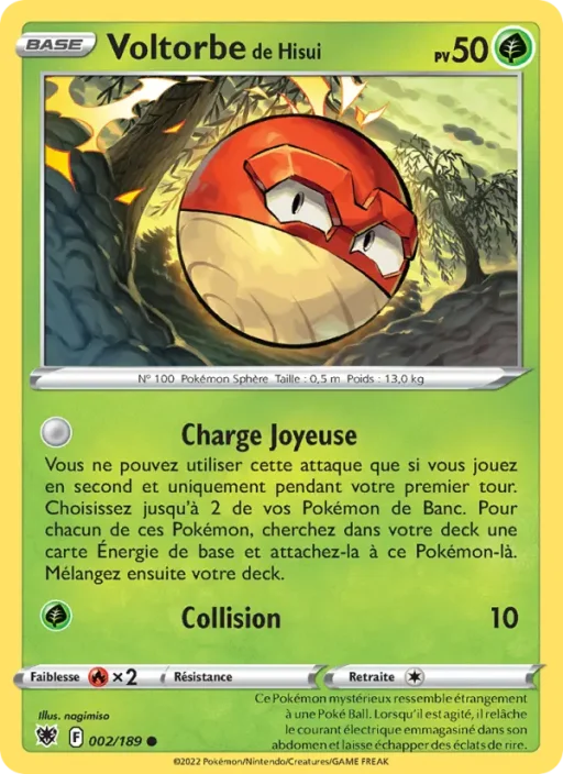 Carte Pokémon Voltorbe de Hisui 002/189 Commune Astres Radieux