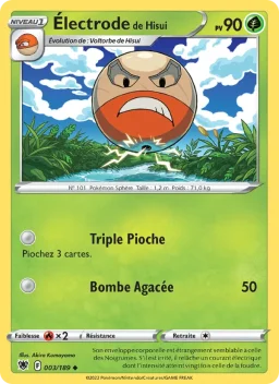 Carte Pokemon Électrode de Hisui #003