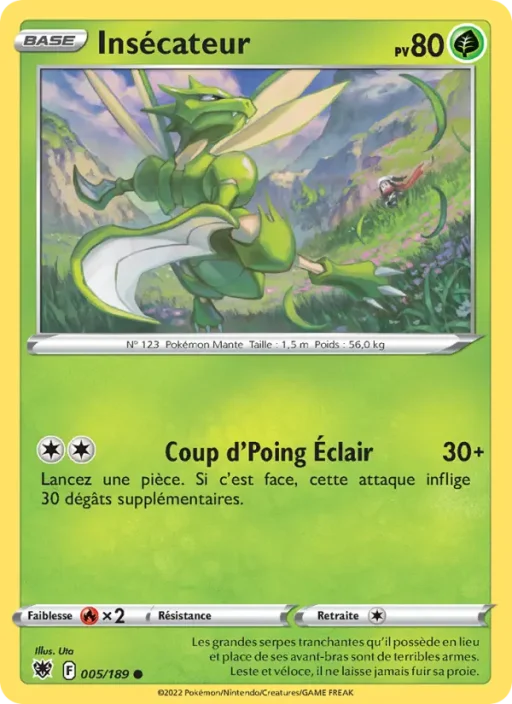 Carte Pokémon Insécateur 005/189 Commune Astres Radieux