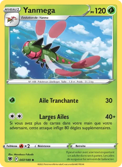 Carte Pokémon Yanmega 007/189 Peu Commune Astres Radieux