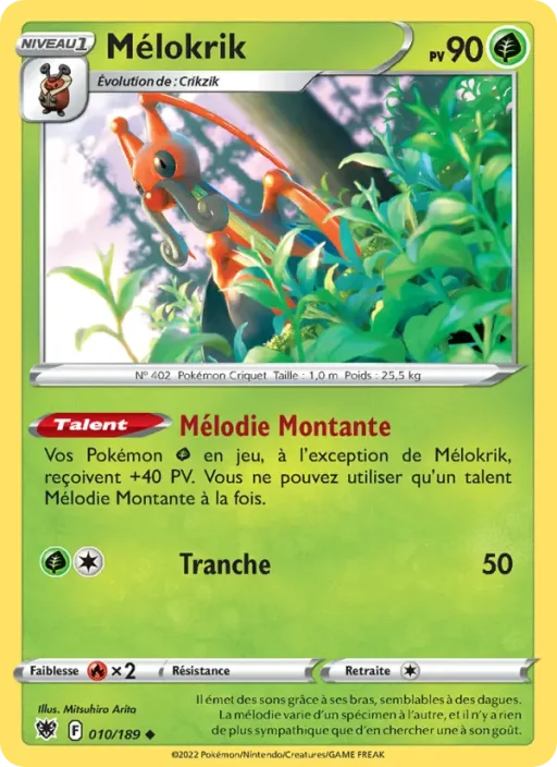Carte Pokémon Mélokrik 010/189 Peu Commune Astres Radieux