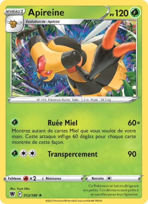 Carte Pokémon Apireine 012/189 Rare Astres Radieux
