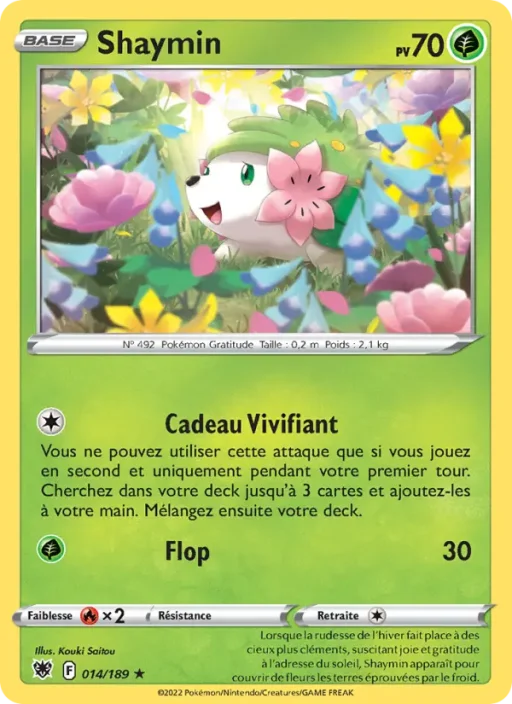 Carte Pokémon Shaymin 014/189 Rare Astres Radieux
