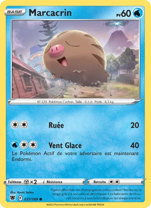 Carte Pokémon Marcacrin 031/189 Commune Astres Radieux