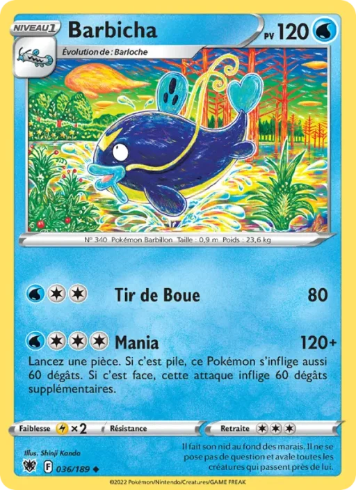 Carte Pokémon Barbicha 036/189 Peu Commune Astres Radieux