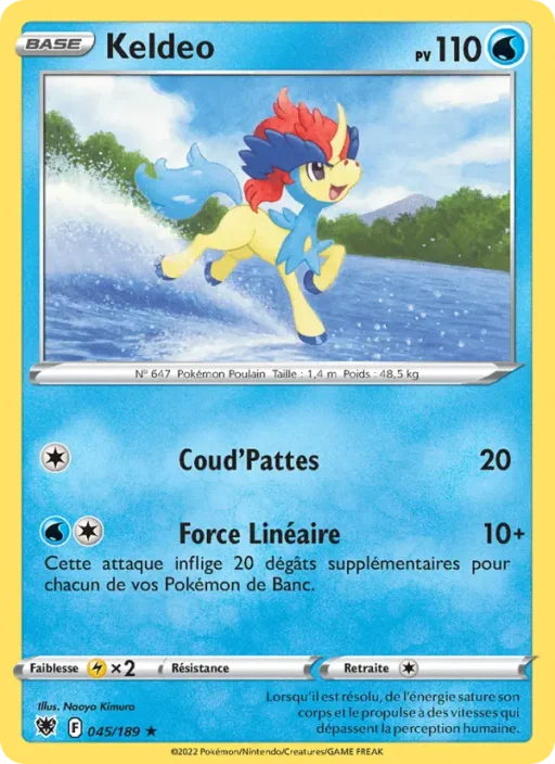 Carte Pokémon Keldeo 045/189 Holo Rare Astres Radieux