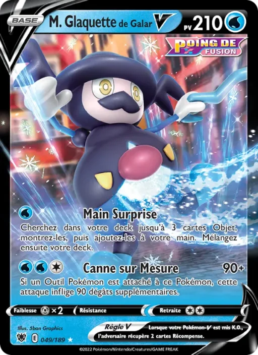 Carte Pokémon M. Glaquette de Galar V 049/189 Holo Rare V Astres Radieux