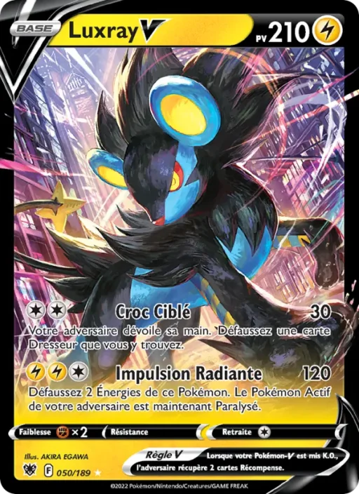 Carte Pokémon Luxray V 050/189 Holo Rare V Astres Radieux