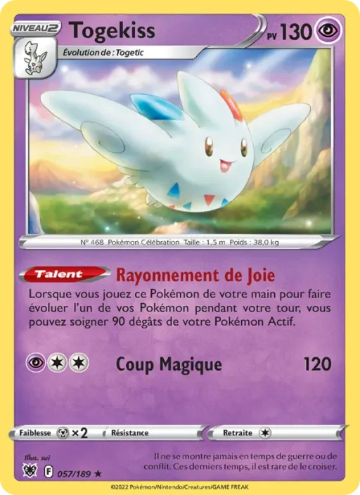 Carte Pokémon Togekiss 057/189 Holo Rare Astres Radieux