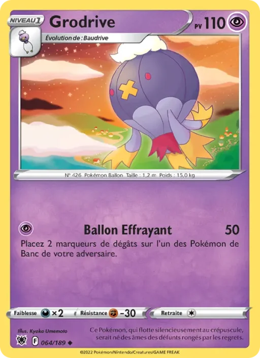 Carte Pokémon Grodrive 064/189 Peu Commune Astres Radieux