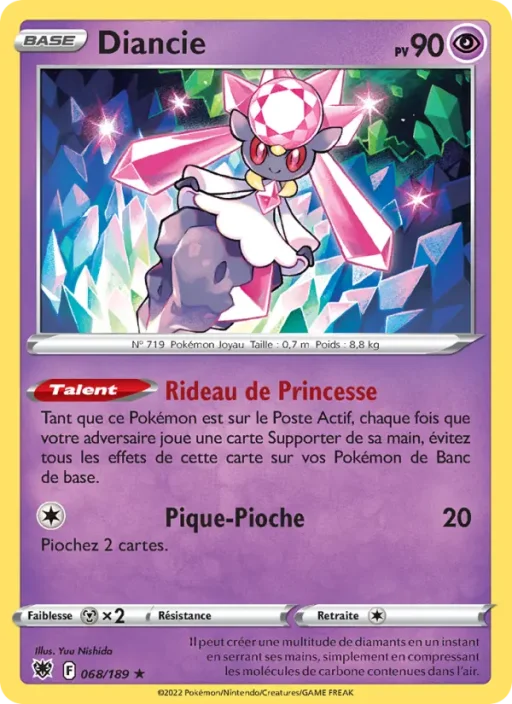 Carte Pokémon Diancie 068/189 Holo Rare Astres Radieux