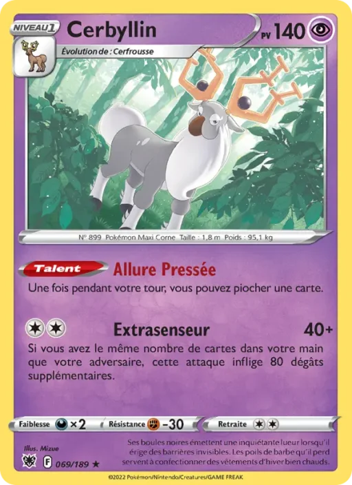 Carte Pokémon Cerbyllin 069/189 Holo Rare Astres Radieux