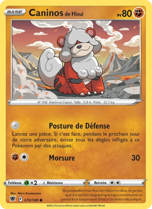 Carte Pokémon Caninos de Hisui 070/189 Commune Astres Radieux