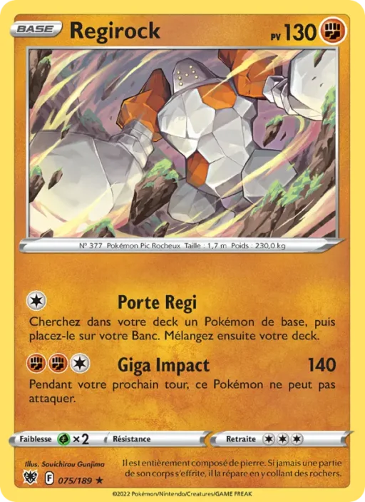 Carte Pokémon Regirock 075/189 Rare Astres Radieux