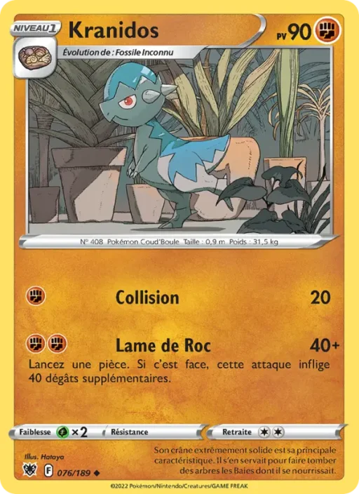 Carte Pokémon Kranidos 076/189 Peu Commune Astres Radieux